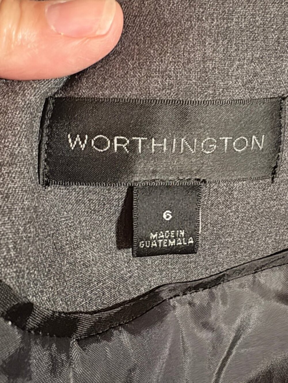 Worthington Blazer Size 6 Gray Career Jacket Fitted Tailored Office Stretch Work - Picture 6 of 7